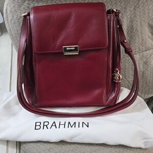 Brahmin Deep Red Crossbody Bag